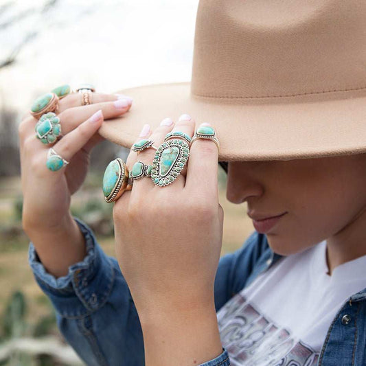 Sedona Blue Turquoise and Sterling Silver Statement Ring - Barse Jewelry - Flyclothing LLC