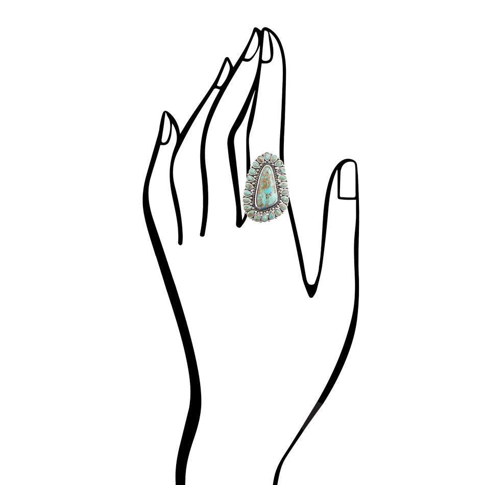 Sedona Blue Turquoise and Sterling Silver Statement Ring - Barse Jewelry - Flyclothing LLC