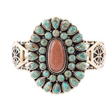 Sedona Blue Turquoise Goldtone Statement Cuff Bracelet - Barse Jewelry - Flyclothing LLC