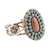 Sedona Blue Turquoise Goldtone Statement Cuff Bracelet - Barse Jewelry