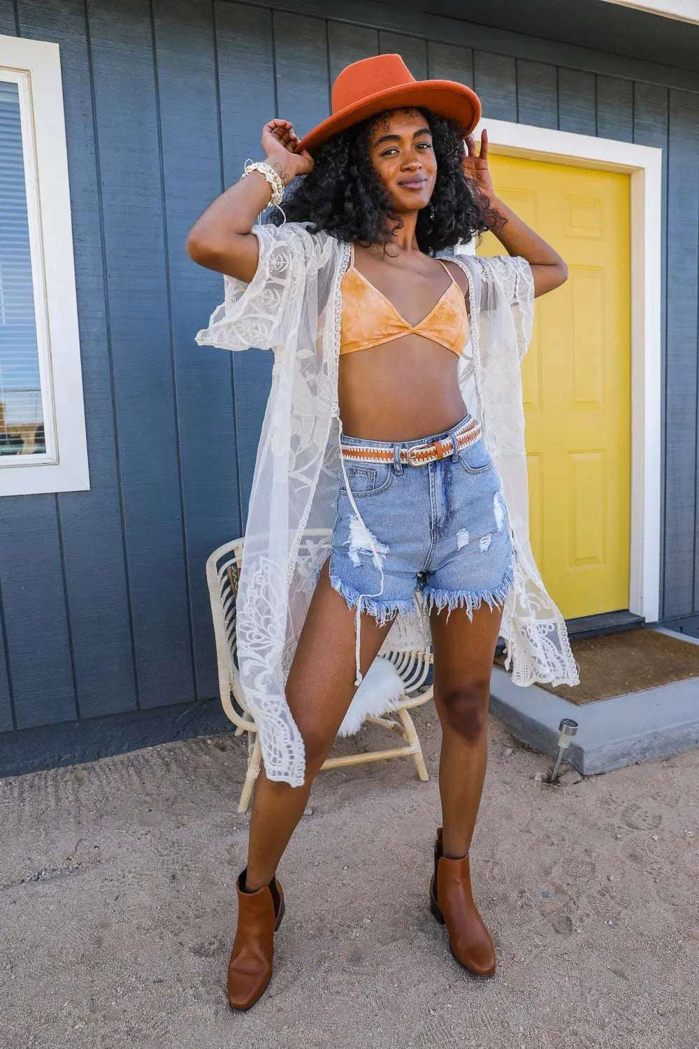 See-Through Lace Kimono - Boho Clothing and Accessories - Flyclothing LLC