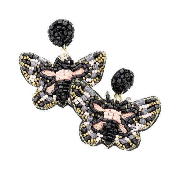 Seed Bead Butterfly Earrings - Madeline Love - Flyclothing LLC