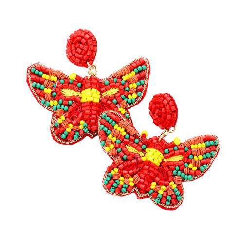 Seed Bead Butterfly Earrings - Madeline Love - Flyclothing LLC