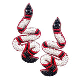 Seed Beaded Snake Earrings - Madeline Love - Flyclothing LLC