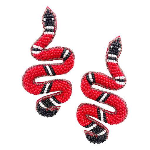 Seed Beaded Snake Earrings - Madeline Love - Flyclothing LLC