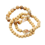 Semi Precious Wood Beaded Layered Bracelets - Madeline Love - Flyclothing LLC