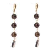 Sepia Sea Blue Abalone Post Golden Drop Earrings - Barse Jewelry - Flyclothing LLC
