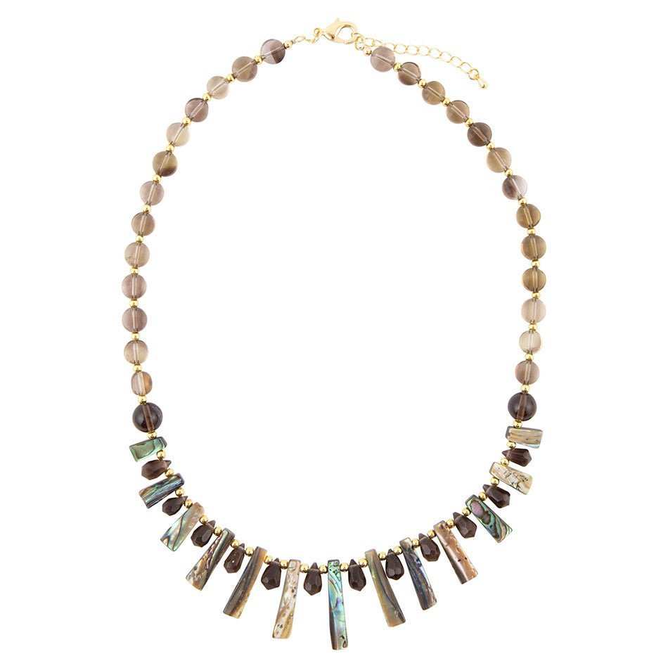 Sepia Sea Green Abalone Statement Golden Necklace - Barse Jewelry - Flyclothing LLC