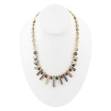 Sepia Sea Green Abalone Statement Golden Necklace - Barse Jewelry