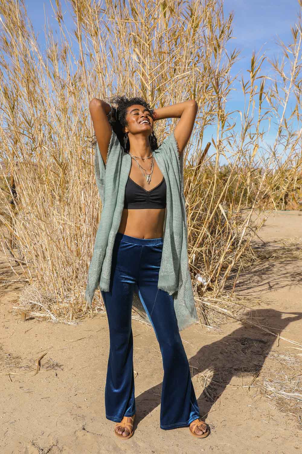 Sequin Frayed Kimono - Boho Clothing and Accessories - Flyclothing LLC