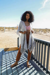 Sequin Frayed Kimono - Boho Clothing and Accessories - Flyclothing LLC