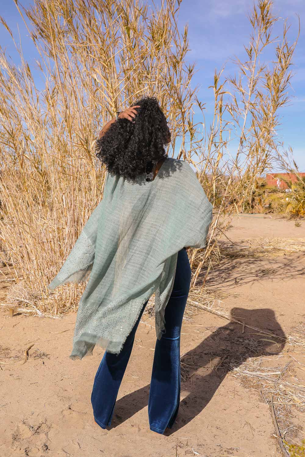 Sequin Frayed Kimono - Boho Clothing and Accessories - Flyclothing LLC