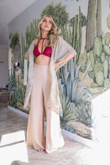 Sequin Frayed Kimono - Boho Clothing and Accessories - Flyclothing LLC