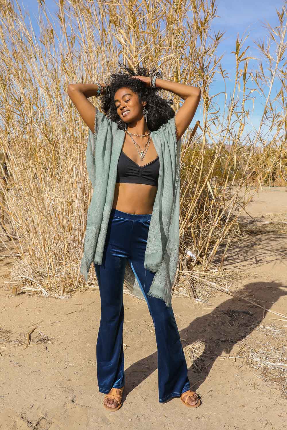 Sequin Frayed Kimono - Boho Clothing and Accessories - Flyclothing LLC