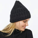 Sequin Stripe Knit Beanie Hat - Madeline Love - Flyclothing LLC