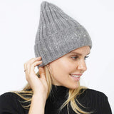 Sequin Stripe Knit Beanie Hat - Madeline Love - Flyclothing LLC