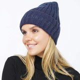 Sequin Stripe Knit Beanie Hat - Madeline Love - Flyclothing LLC