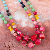 Colorful Serape Multi Stone Statement Necklace - Barse Jewelry