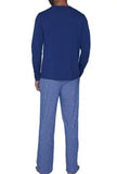 Wood Underwear deep space blue long sleeve henley - Wood Underwear