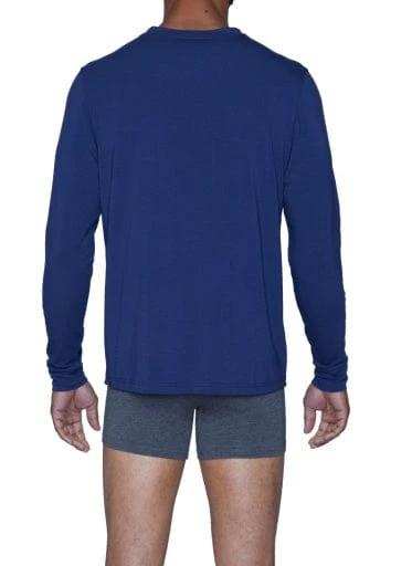 Wood Underwear deep space blue long sleeve henley - Wood Underwear - Flyclothing LLC