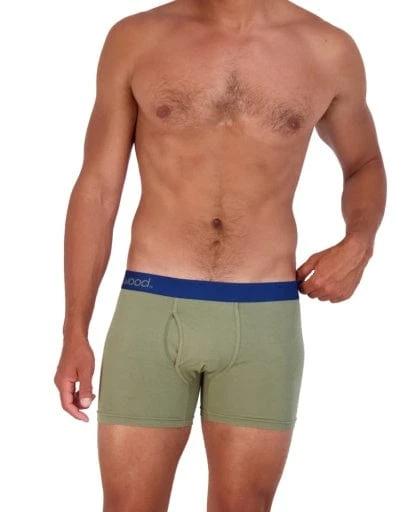 Wood Underwear olive boxer brief w/fly - Wood Underwear