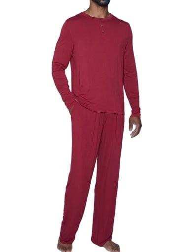 Wood Underwear burgundy luxe-l006 luxe henley - Wood Underwear - Flyclothing LLC