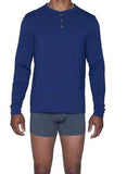 Wood Underwear deep space blue long sleeve henley - Wood Underwear