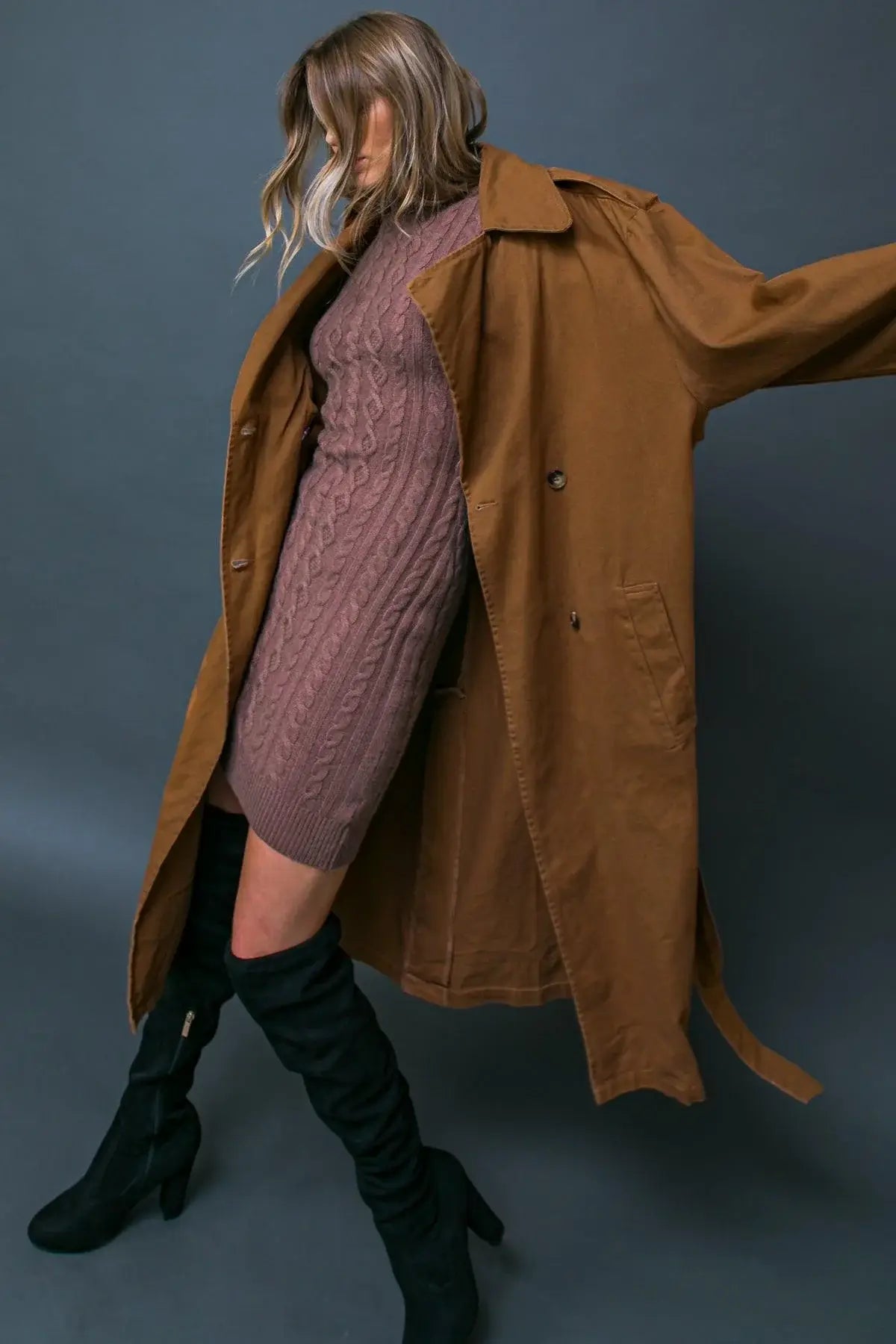 KEEPER OF MY HEART TWILL TRENCH COAT - Flying Tomato - Flyclothing LLC