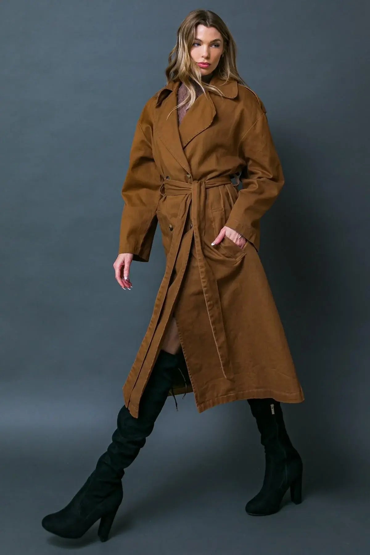 KEEPER OF MY HEART TWILL TRENCH COAT - Flying Tomato - Flyclothing LLC