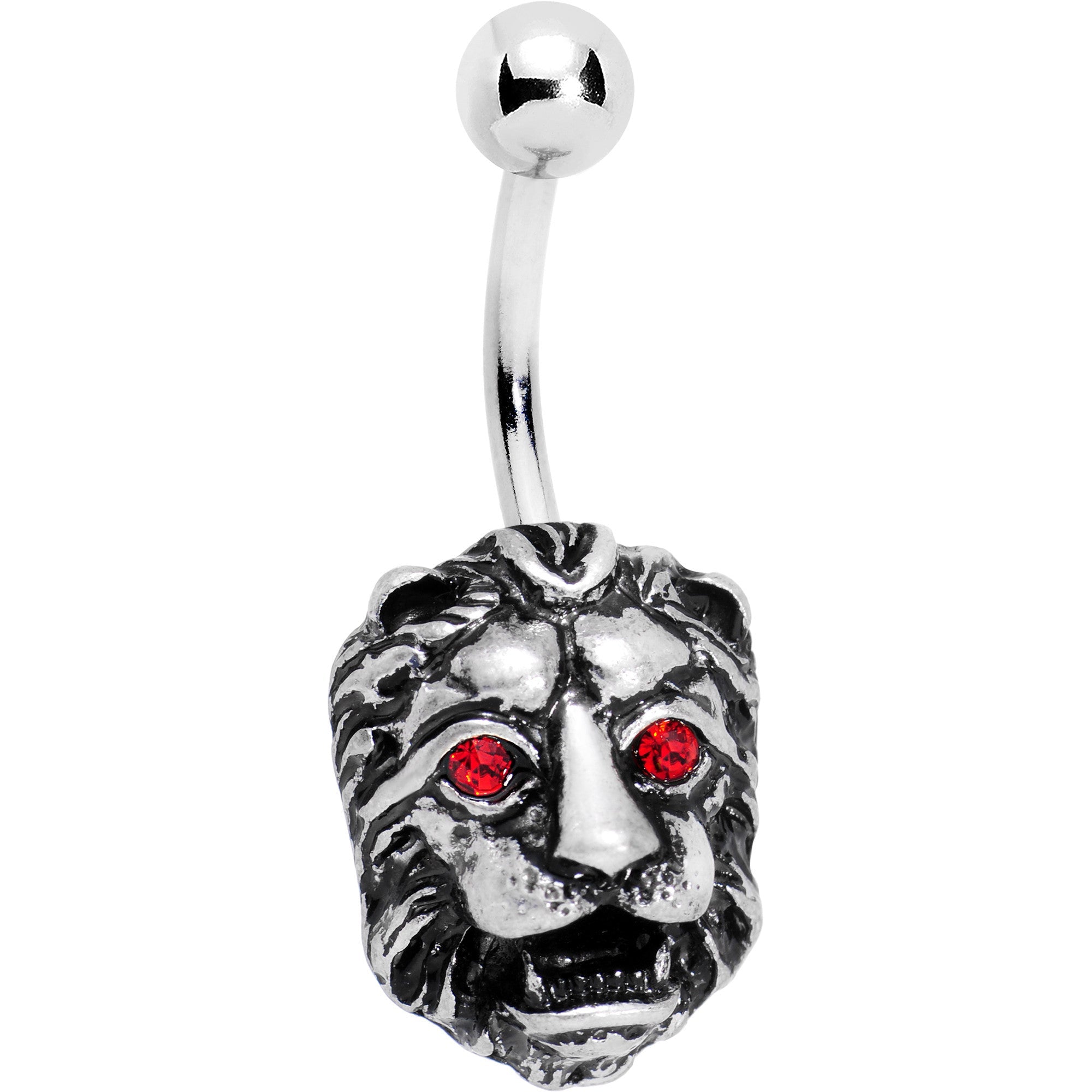 Red Gem Fearsome Roaring Lion Belly Ring - BodyCandy - Flyclothing LLC