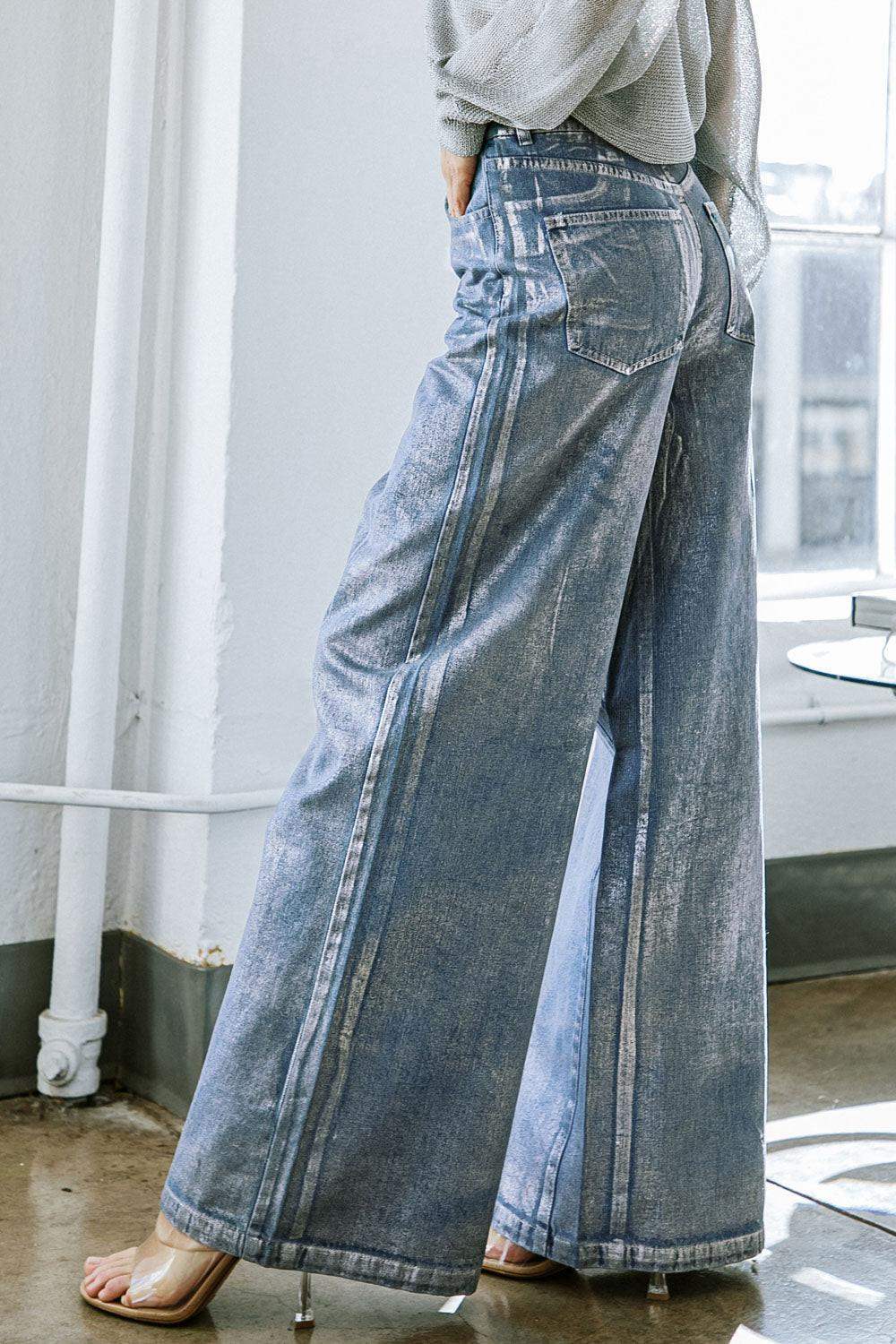 PEACE AND JOY DENIM PANTS - Flying Tomato - Flyclothing LLC