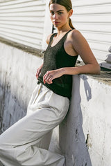 BLISSFUL LOVE WOVEN TANK TOP - Flying Tomato - Flyclothing LLC