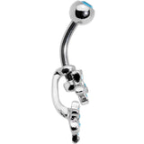 Blue Gem Field of Flowers Dangle Belly Ring - BodyCandy - Flyclothing LLC