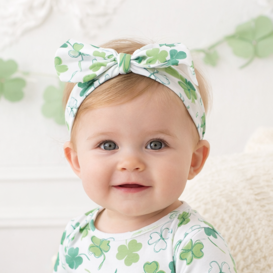 Shamrock Baby Headband – Adjustable Bamboo Irish Bow - Tesa Babe - Flyclothing LLC