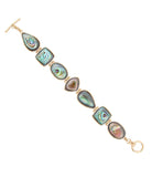 Shapes of Blue and Green Abalone Golden Link Bracelet - Barse Jewelry - Flyclothing LLC