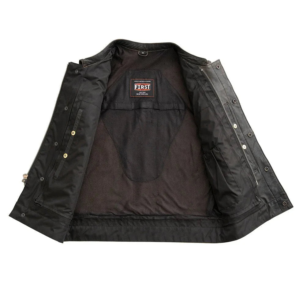 Sharp Shooter Men's Motorcycle Leather Vest - First Manufacturing Company - Flyclothing LLC