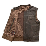 Sharp Shooter Men's Motorcycle Leather Vest - First Manufacturing Company - Flyclothing LLC