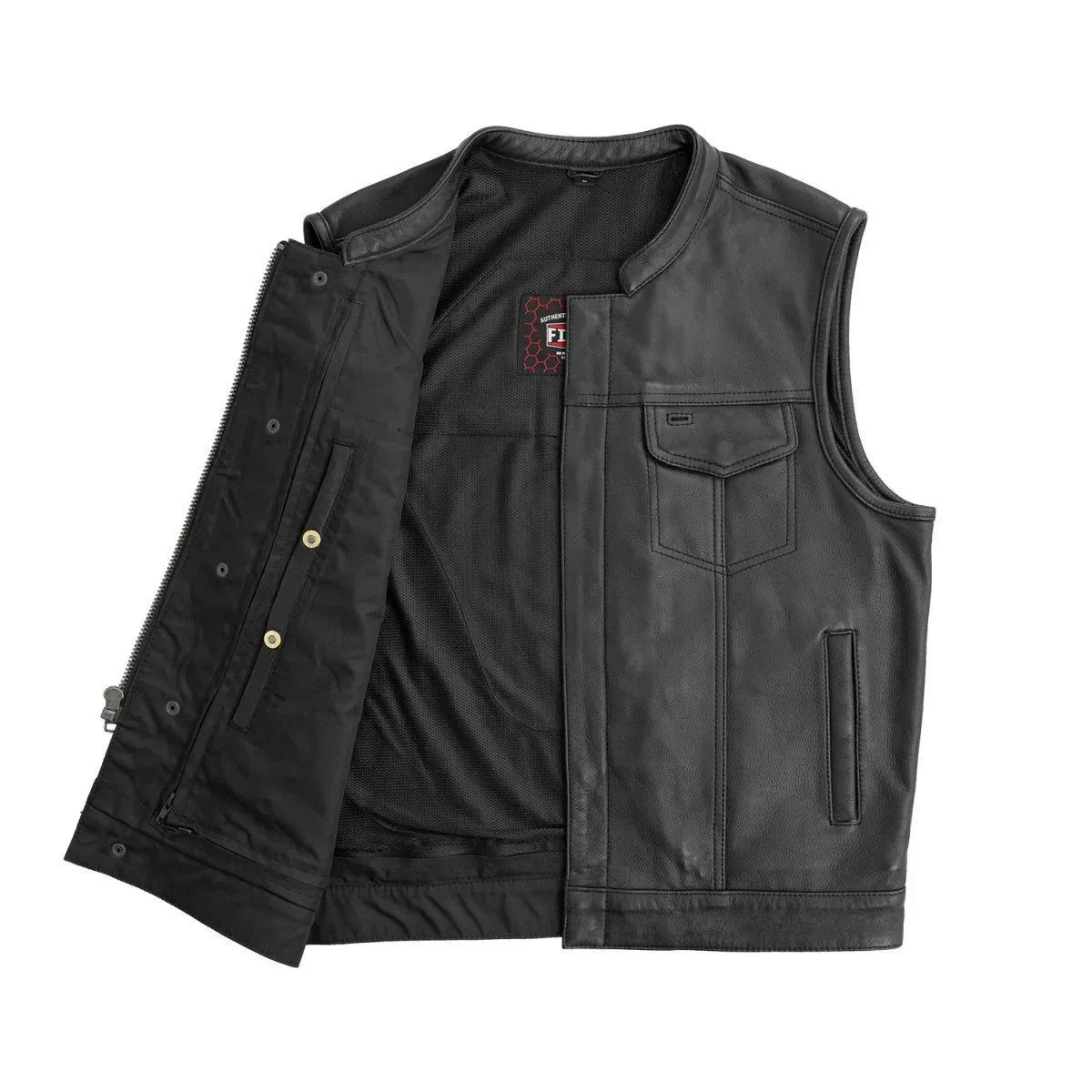 Sharp Shooter Men's Motorcycle Leather Vest - First Manufacturing Company - Flyclothing LLC