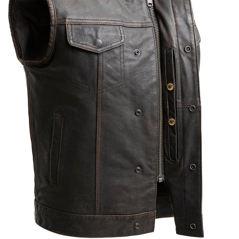 Sharp Shooter Men's Motorcycle Leather Vest - First Manufacturing Company - Flyclothing LLC