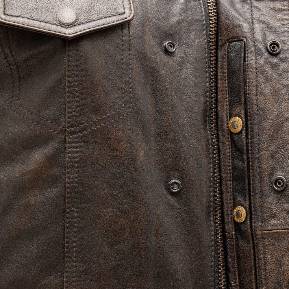 Sharp Shooter Men's Motorcycle Leather Vest - First Manufacturing Company - Flyclothing LLC