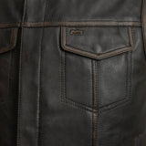 Sharp Shooter Men's Motorcycle Leather Vest - First Manufacturing Company - Flyclothing LLC