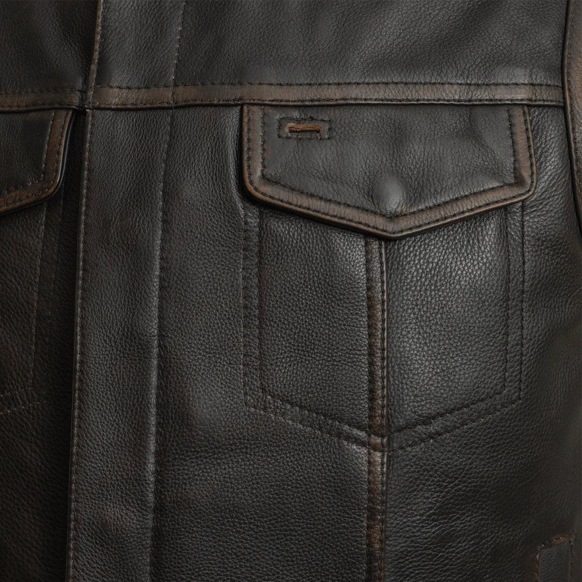 Sharp Shooter Men's Motorcycle Leather Vest - First Manufacturing Company - Flyclothing LLC