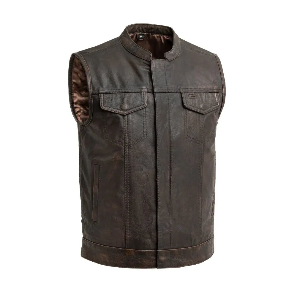 Sharp Shooter Men's Motorcycle Leather Vest - First Manufacturing Company - Flyclothing LLC