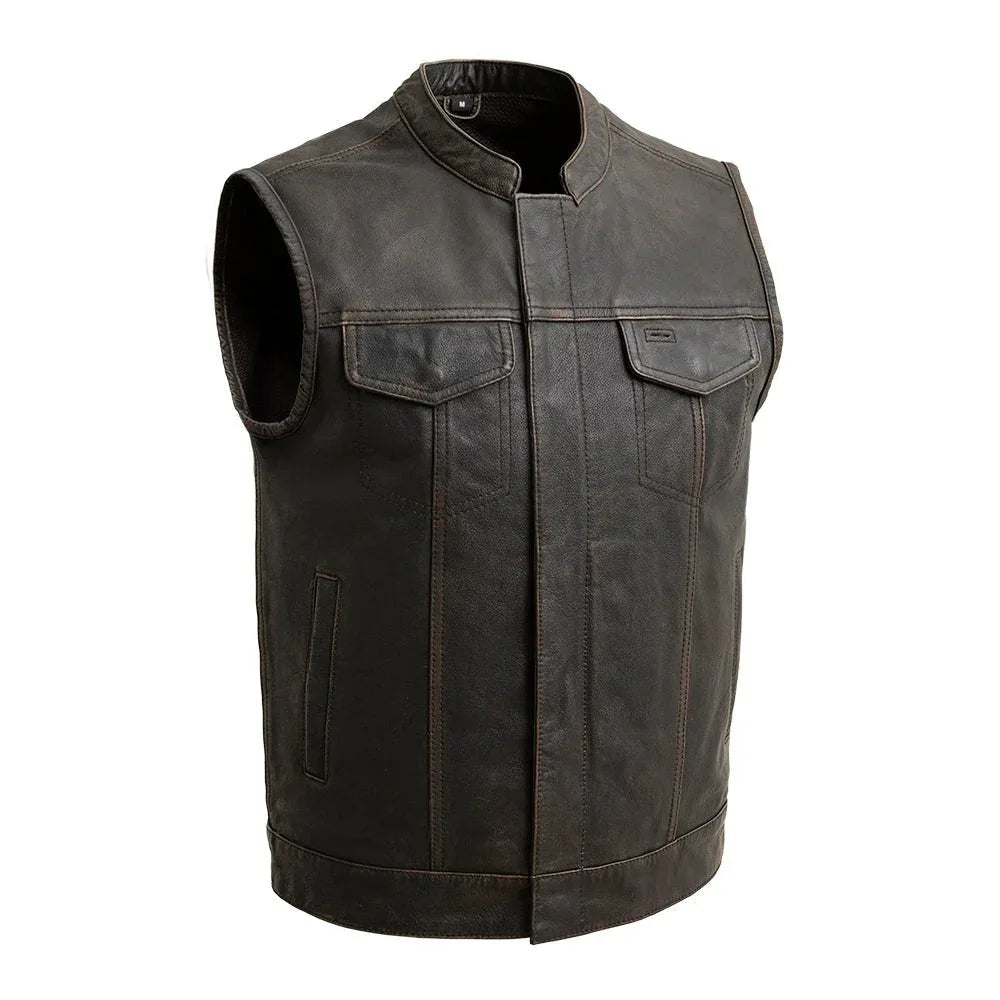 Sharp Shooter Men's Motorcycle Leather Vest - First Manufacturing Company - Flyclothing LLC