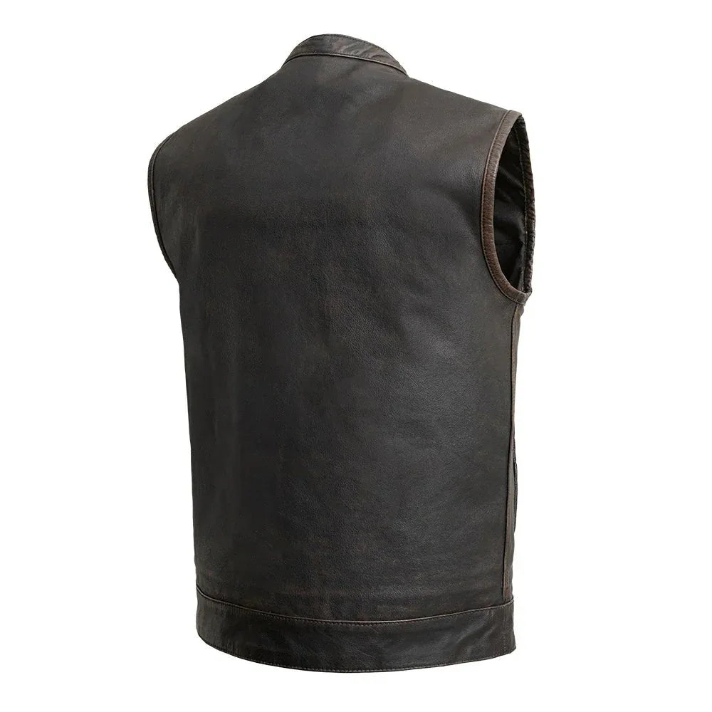 Sharp Shooter Men's Motorcycle Leather Vest - First Manufacturing Company - Flyclothing LLC