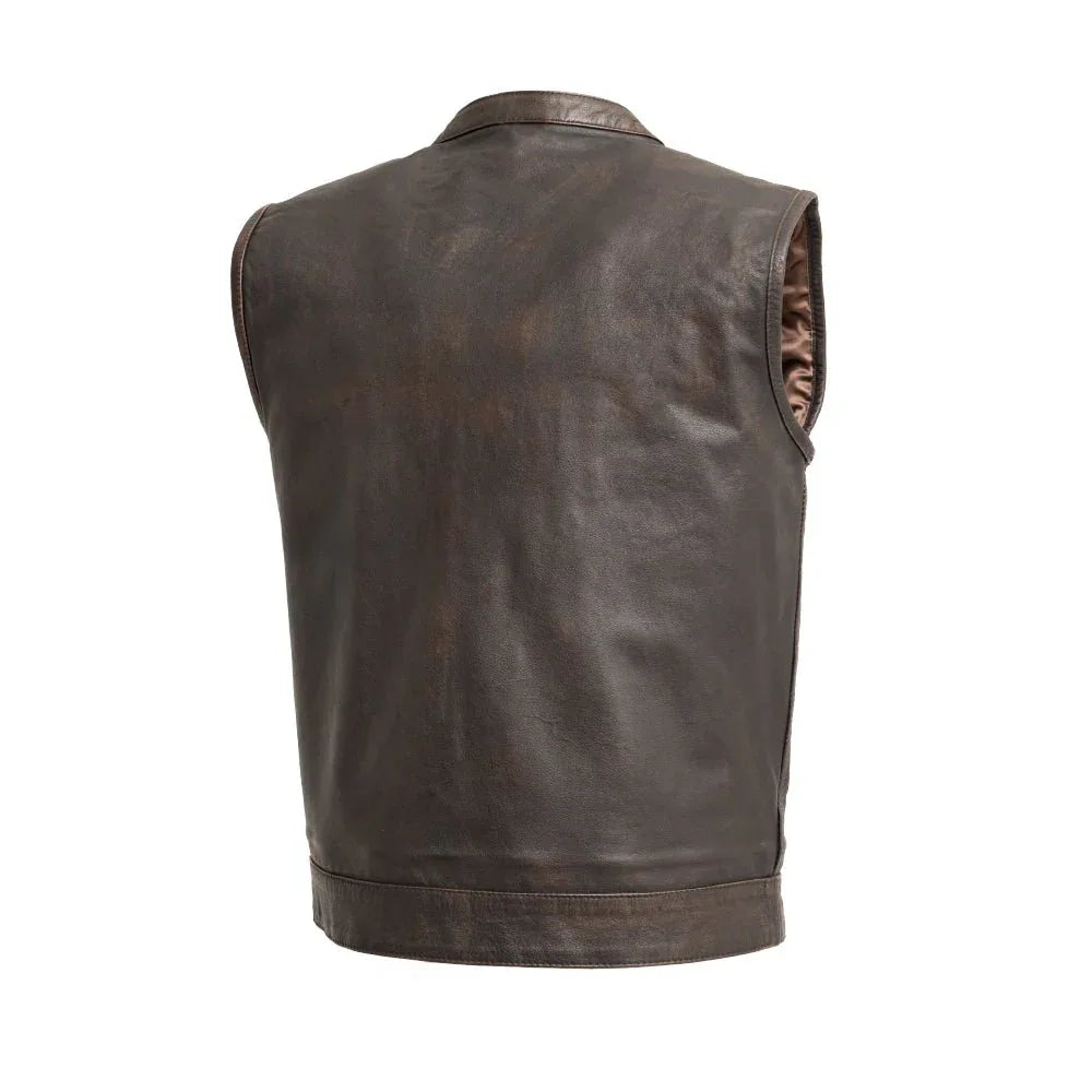 Sharp Shooter Men's Motorcycle Leather Vest - First Manufacturing Company - Flyclothing LLC