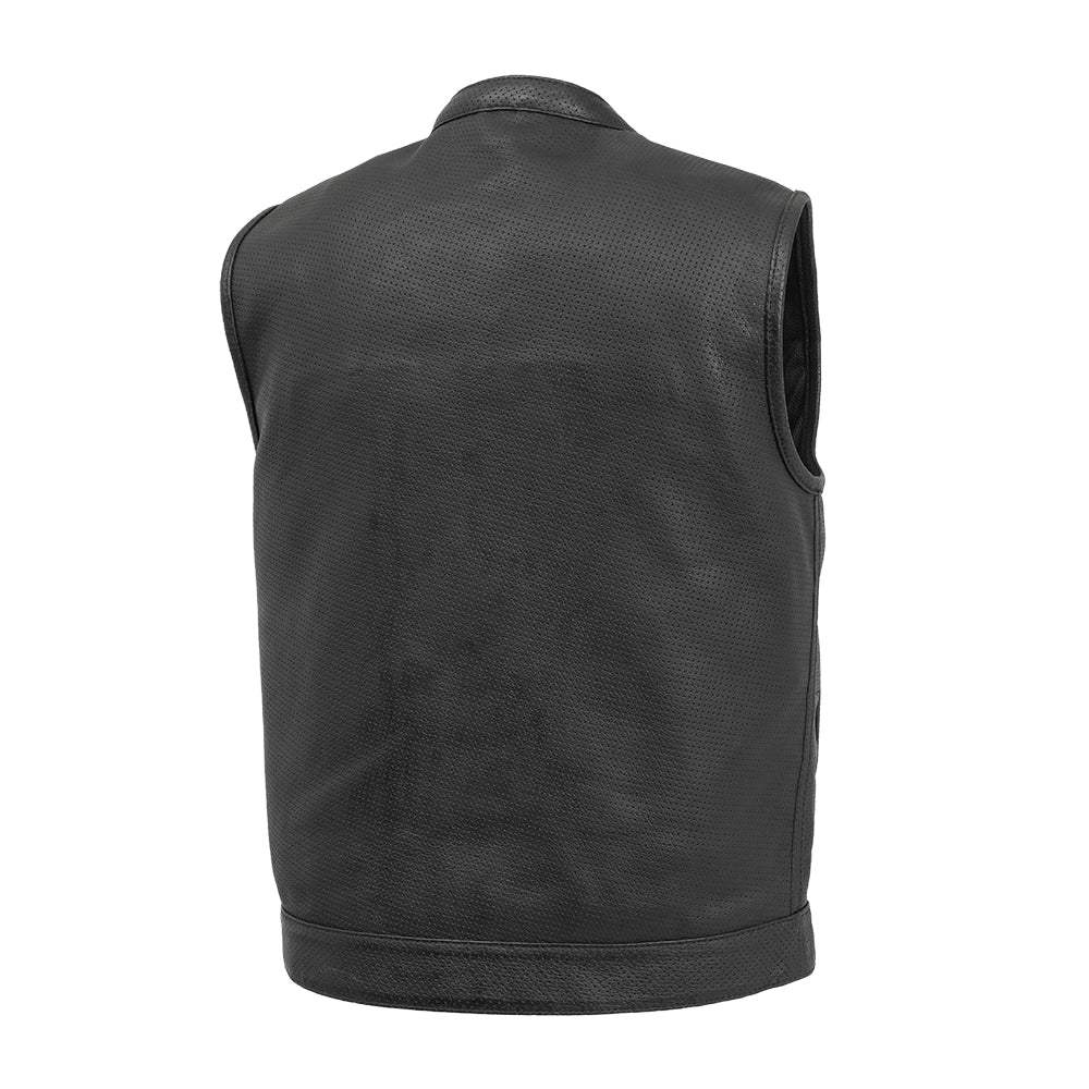 Sharp Shooter Perforated Men's Motorcycle Leather Vest - First Manufacturing Company - Flyclothing LLC