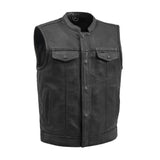 Sharp Shooter Perforated Men's Motorcycle Leather Vest - First Manufacturing Company - Flyclothing LLC