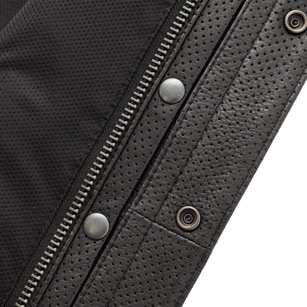 Sharp Shooter Perforated Men's Motorcycle Leather Vest - First Manufacturing Company - Flyclothing LLC