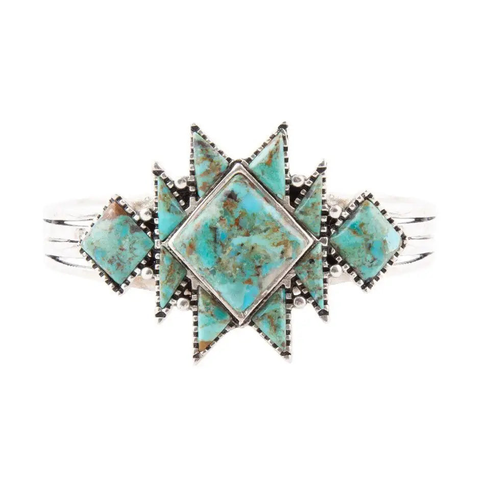 Sharp Blue Turquoise and Sterling Silver Cuff Bracelet - Barse Jewelry - Flyclothing LLC
